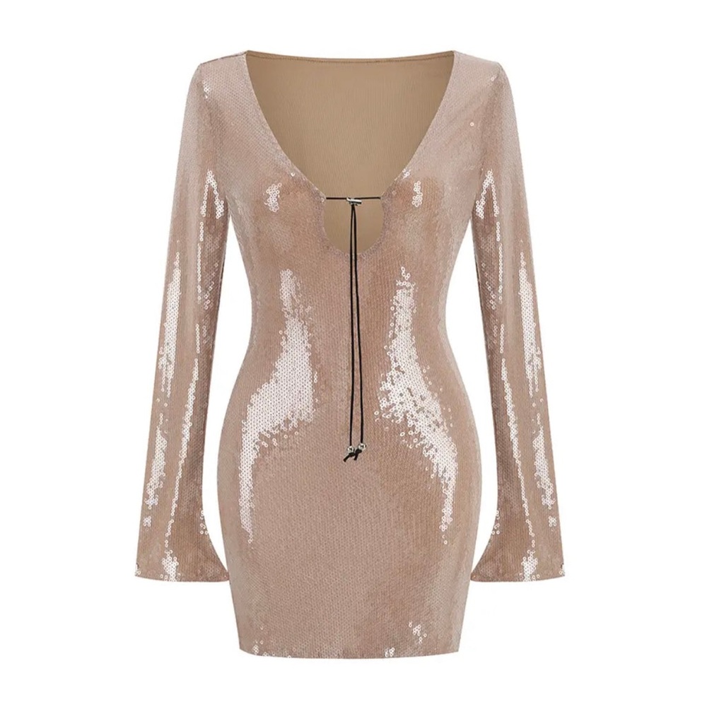 16 Arlington Style Long sleeve sequin mini dress